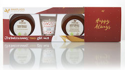 Anaplasis Christmassy Trio Skin Care Set for Moisturizing & Cleaning Body Cleaning with Body Scrub , Candle & Body Cream