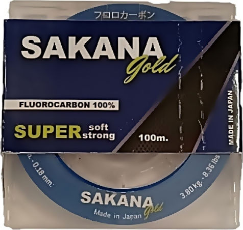 Sakana Gold Πετονιά Ψαρέματος Fluorocarbon Χρυσή 100m / 0.18mm / 3.8kg