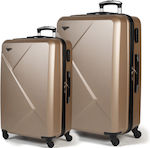 Cardinal Travel Bags Hard Beige with 4 Wheels Set 2pcs