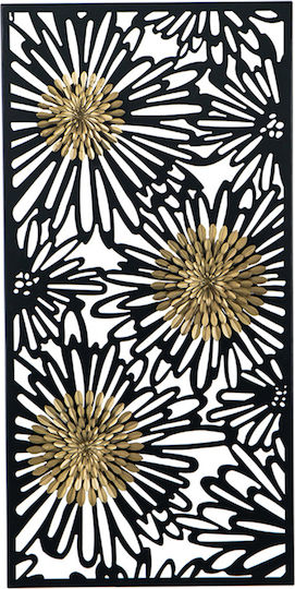 Artekko Wanddekoration Trem Schwarz-Gold aus Metall 49x3.8x99cm