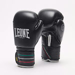Leone Flag Boxhandschuhe aus Leder Schwarz