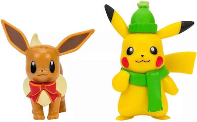 Jazwares Jucărie Miniatură Holiday Pikachu & Eevee Pokemon pentru 4+ Ani (Diverse modele) 1 buc