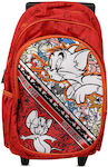 Sunce Tom & Jerry School Bag Trolley Elementary, Elementary in Red color 14.5lt