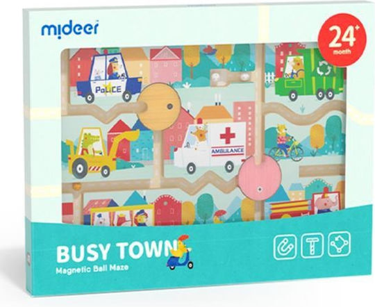 Maze Magnetic Labyrinth Busy Town made of Wood for 36++ Months