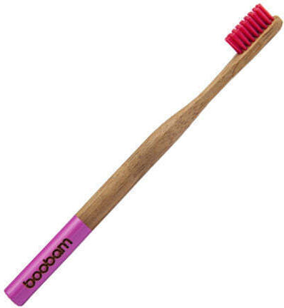 Boobam Brush Style Manual Toothbrush Medium Pink 1pcs