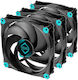 Iceberg Thermal IceGALE Silent PWM Case Fans 120mm (1600rpm / 51cfm) Without LEDs Connection 4-Pin 3pcs