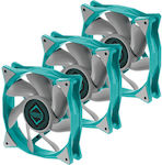 Iceberg Thermal IceGALE Xtra Case Fan 120mm με Σύνδεση 4-Pin PWM 3τμχ Teal