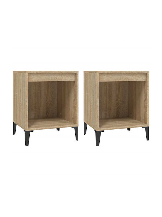 Wooden Bedside Tables 2pcs 40x35x50cm