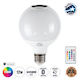 GloboStar Smart Lampe Home Happylighting App Mehrfarbig LED 12W für Fassung E27 und Form G95 RGBW 780lm