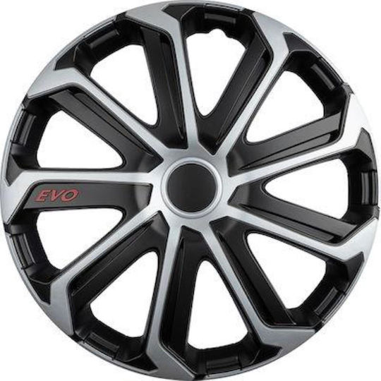 Auto Gs Set Capace De Roți Auto Evo 4 Bucăți 15 Negru/Argintiu