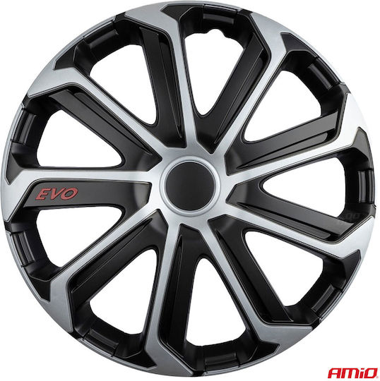 Auto Gs Σετ Τάσια Αυτοκινήτου Evo 4τμχ 14" Μαύρο/Ασημί