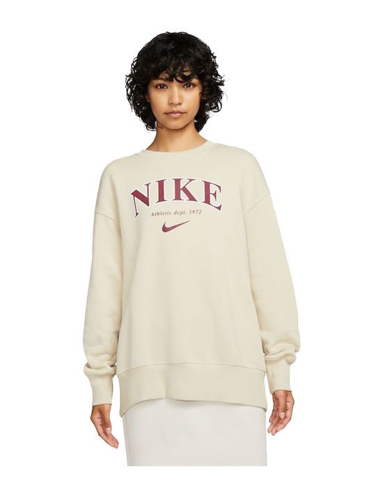 Nike Sportswear Phoenix Γυναικείο Φούτερ Μπεζ