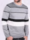 Knitted blouse with wide stripes Grey