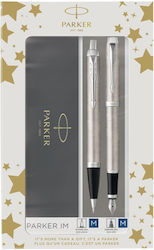 Parker Pen Set Rollerball with Quill (in a paper cassette) Silver