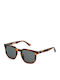 Police Men's Sunglasses with Brown Plastic Frame and Green Lens SPLF88 06HN