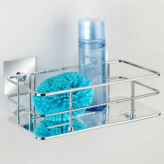 Wenko Quadro Montat pe perete Raft Baie Inox 24x14.5x10cm Argintie Wenko Quadro Montat pe perete Raft Baie Inox 24x14.5x10cm Argintie