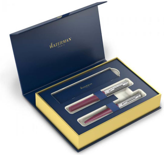 Waterman Allure Ballpoint Pen Set Fine with Quill Fine Pink in a Case (with Personalization) (in a Paper Cassette)