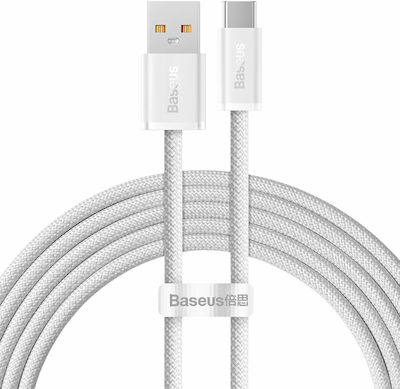 Baseus Dynamic Braided USB 2.0 Cable USB-C male - USB-A male 100W Λευκό 2m (CALD000702)