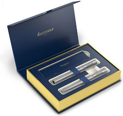 Waterman Allure Pen Set Rollerball Silver in a case