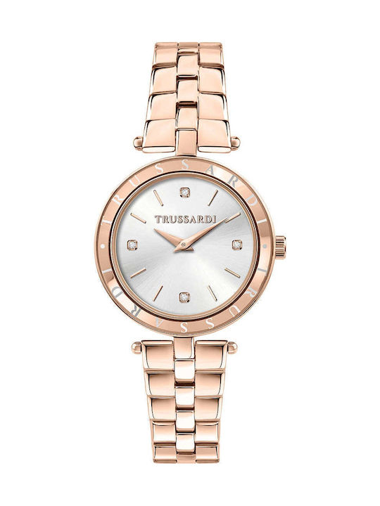 Trussardi T-Shiny Uhr mit Rose Gold Metallarmband