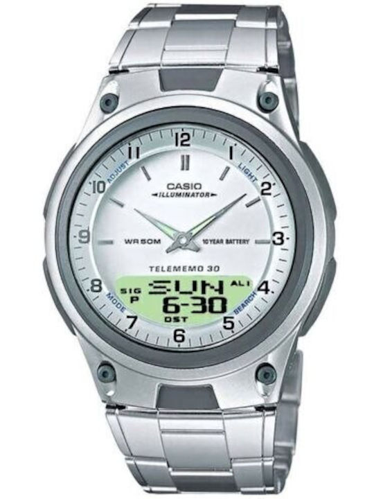 Casio Herrenuhr 40mm Batterie mit Silber Metall...