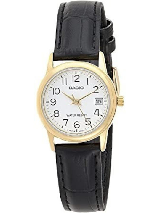 Casio Damenuhr 37mm Batterie mit Lederarmband