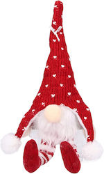 Santa Claus Red Hanging Gnome With LED light, Cloth + electronic components. Approx. 35 x 9.5 x 6cm