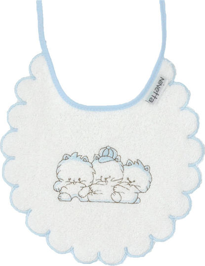 Ninetta Bebe Mouse Bib from 100% Cotton with Lace Band Gray