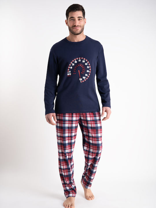 Relax Lingerie Men's Winter Checked Pajama Pants Burgundy