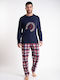 Relax Lingerie Men's Winter Checked Pajama Pants Burgundy