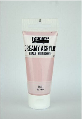 Pentart Creamy Acrylic Metallic Сет акрилни бои за живопис Rose 60мл 1бр