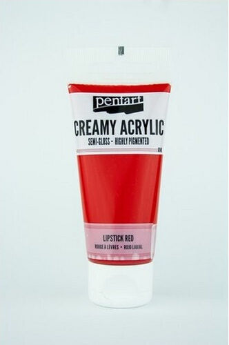 Pentart Creamy Semi-Gloss Acrylic Paint Set Lipstick Red 60ml 1pcs