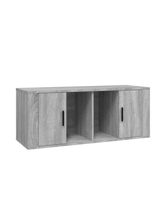 Particle Board TV Furniture Grey Sonoma L100xW3...