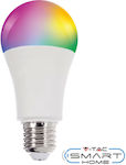 V-TAC Smart Λάμπα LED για Ντουί E27 και Σχήμα A65 RGB 1400lm Dimmable