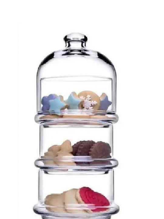 Espiel Glass Dessert Tower Stand with 3 Tiers Villa Patisserie Transparent