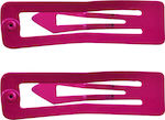 Set of 2 clips with length 6cm in fuchsia