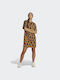 Adidas Essentials 3-Stripes Καλοκαιρινό Mini T-shirt Φόρεμα Bronze Strata / Black