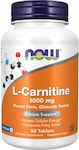 Now Foods L-Carnitine Συμπλήρωμα Διατροφής με Καρνιτίνη 1000mg 50 ταμπλέτες