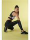 Schulung Frauen Lang Leggings Hochgeschnitten Schwarz