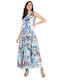 Long dress in blue shades one size