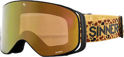 Sinner Olympia Ski & Snowboard Goggles Kids Black with Lens in Yellow Color