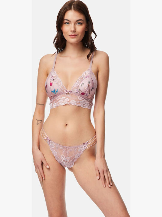 Geisha Γυναικείο Brazil με Δαντέλα Dusty Rose