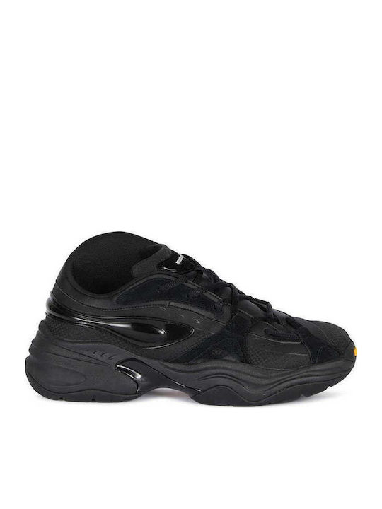 Asymmetrical Herren Chunky Sneakers Schwarz