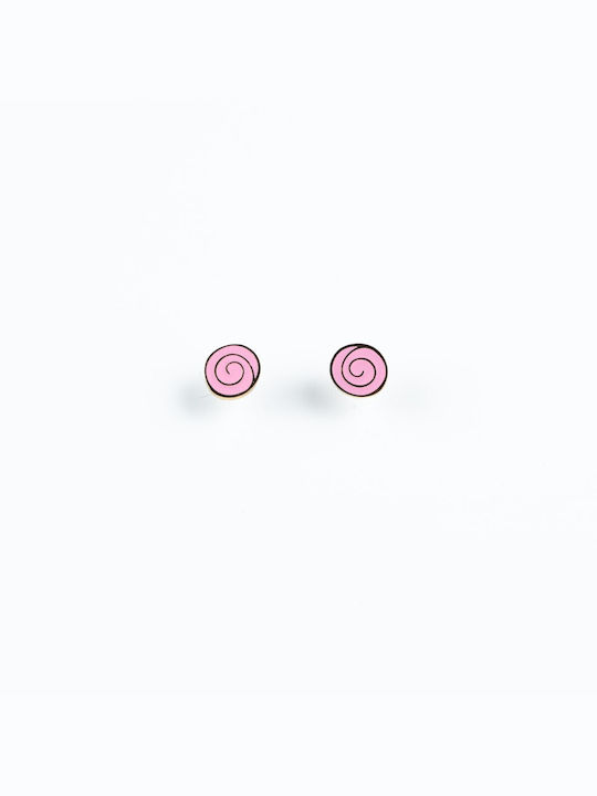 Steel earrings Cuoro pink sugarplum with enamel