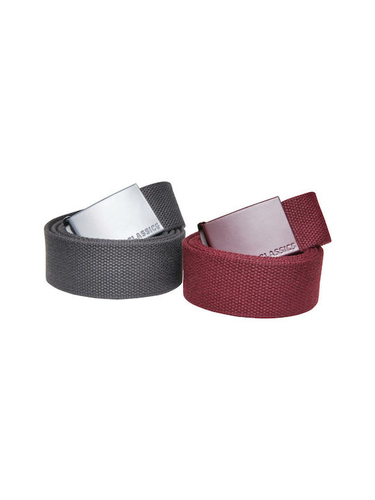 Urban Classics 2 Pack Curea de Damă Bordeaux / Charcoal