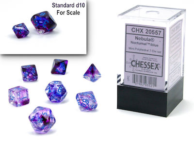 Chessex Nebula Luminary Dice Nocturnal/Blue 20557