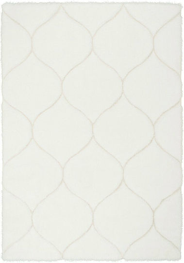 Koulis Carpets P313C Set Modern Schlafzimmer-Teppichsets Synthetisch,Polyester/Cotton/Leather Kalifornien White 3Stück