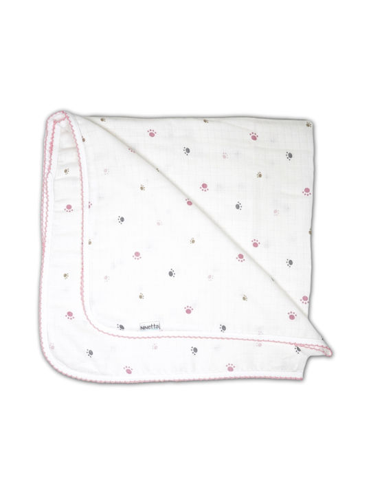 Ninetta Bebe Pătură Swaddle Din Muselină Roz 80x80cm 2 Bucăți