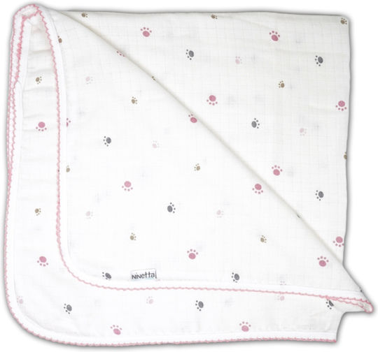Ninetta Bebe Pătură Swaddle Din Muselină Roz 80x80cm 2 Bucăți