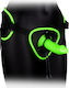 Shots Ouch Glow In The Dark Harness with Dildo in Green Color